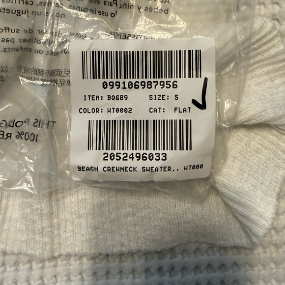 J. Crew Classic White Cotton Blend Beach Crewneck Sweater NWT S - Picture 9 of 12